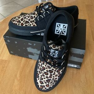NWT T.U.K. Black Leopard Vegan VLK Sneakers